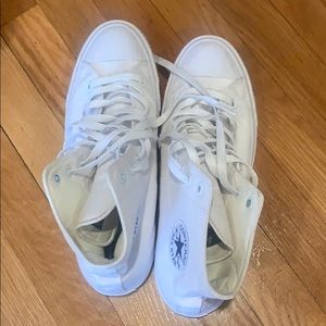 White Converse Size 11 Women’s or Men’s 9 High top